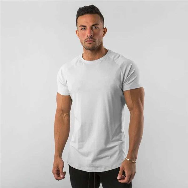 Brand Gym Clothing Fitness T-shirt Moda Moda Esportes de verão curto T-shirt Camiseta de algodão Camiseta Muscle Exercício M250108