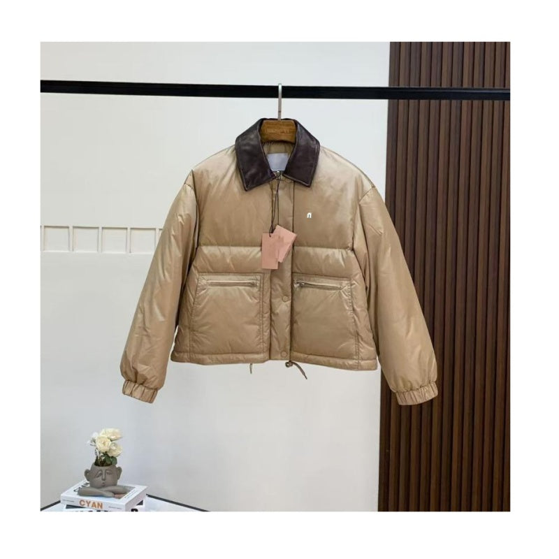 Fashion women down jacket designer down coatst top trend lapel khaki short winter jacket outdoor windproof warm loose casual womens parkas jacket