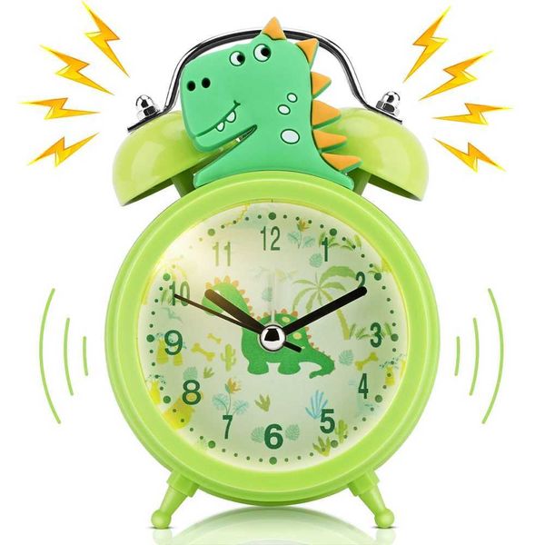 Kids Alarm Clock Cute Dinosaur Unicorn Desk Clock Double Bell Clock with Backlight Alarm Clock For Children Sleep Trainier Gifts Y240904