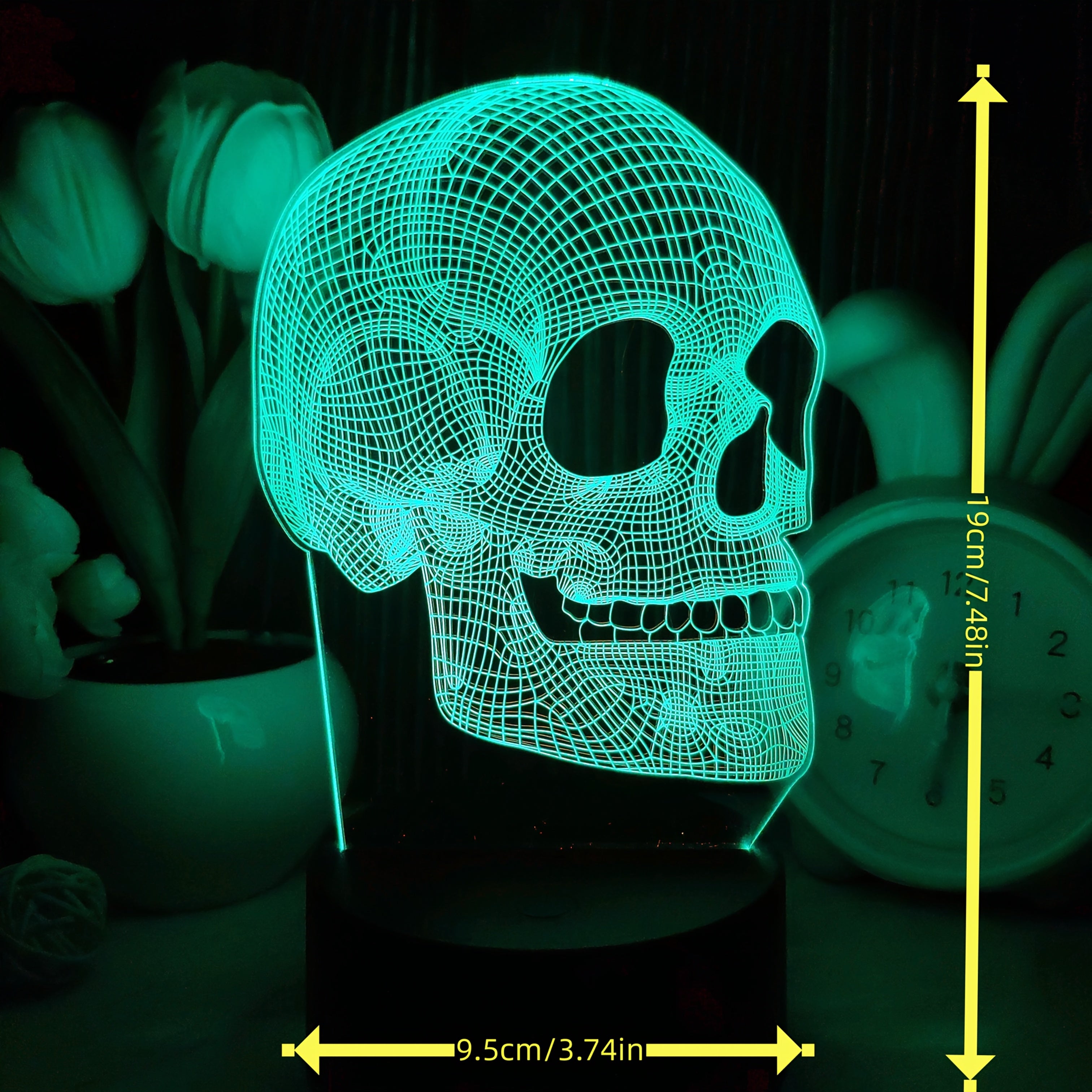 TEMU 3d -shaped Led Desk Lamp With Color-changing Touch Control & Usb Power - Blue Grid Pattern Modern Tabletop Decor For Bedroom, Office, Halloween