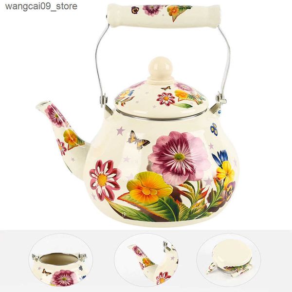 Health Pots Enamel Kettle Turkish Tea Pot Loose Flower Teapot Stovetop Teakettle Hot Enameled J241116