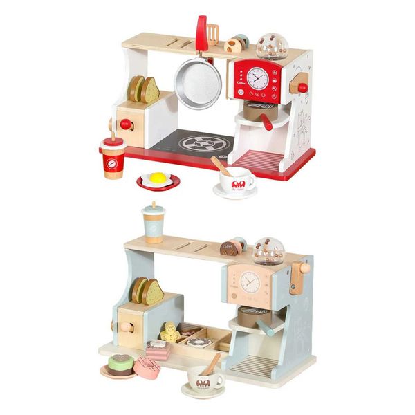 Wooden Coffee Maker Set Educational Creative Small Electrical Toys Play Kitchen Accessories Childrens Preschool Girls Boys Gifts W241119