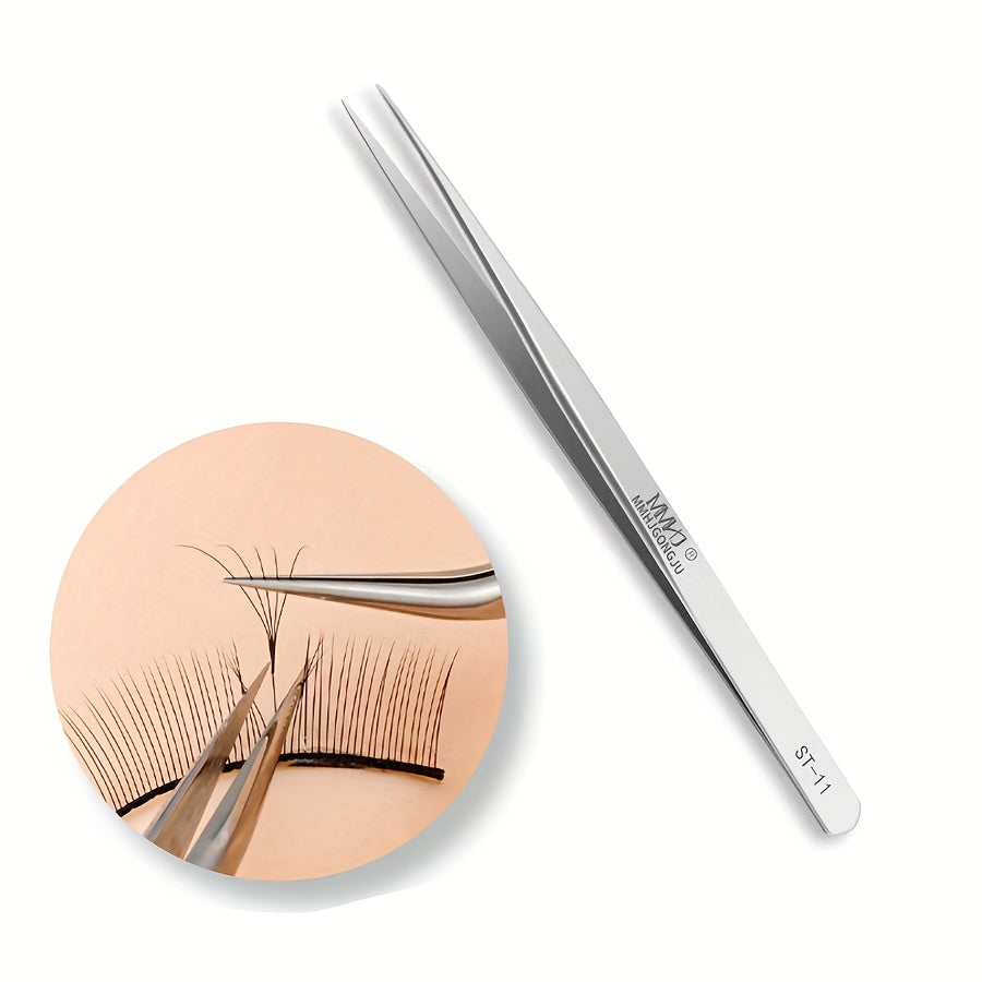 TEMU Women's Facial Hair Tweezers, Professional Stainless Steel Tweezer For Eyebrow, Chin And Ingrown Hair Removal, Grafting Lash Tool