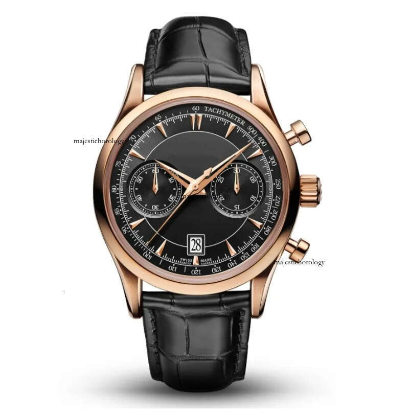 Two Eyes Designer Watches for Men Automatic Date Mens Watch Black Brown Cow Leather Band Quartz Movement Clock Full Functional switzerland High Qual