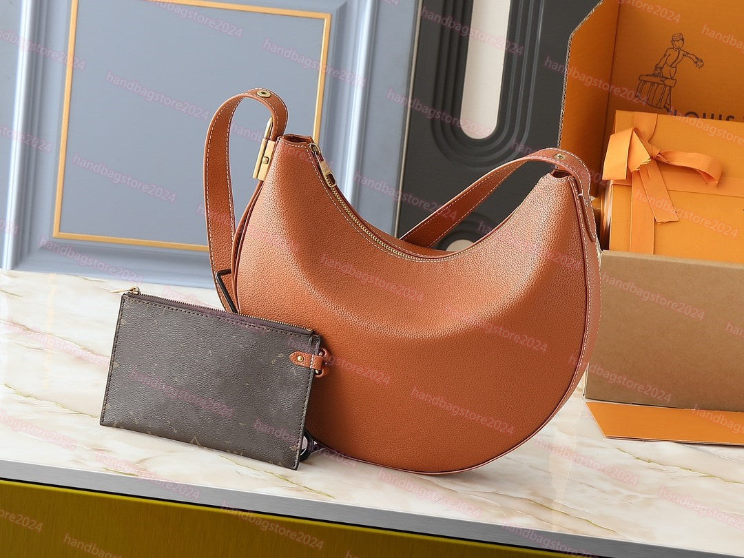 M14417 LowKey Cookie Medium Handbag Designer Bag Hobo Soft Cow Leather Shoulder Bag High Quality MM Handbag Metal Padlock Monograms Storage Bag