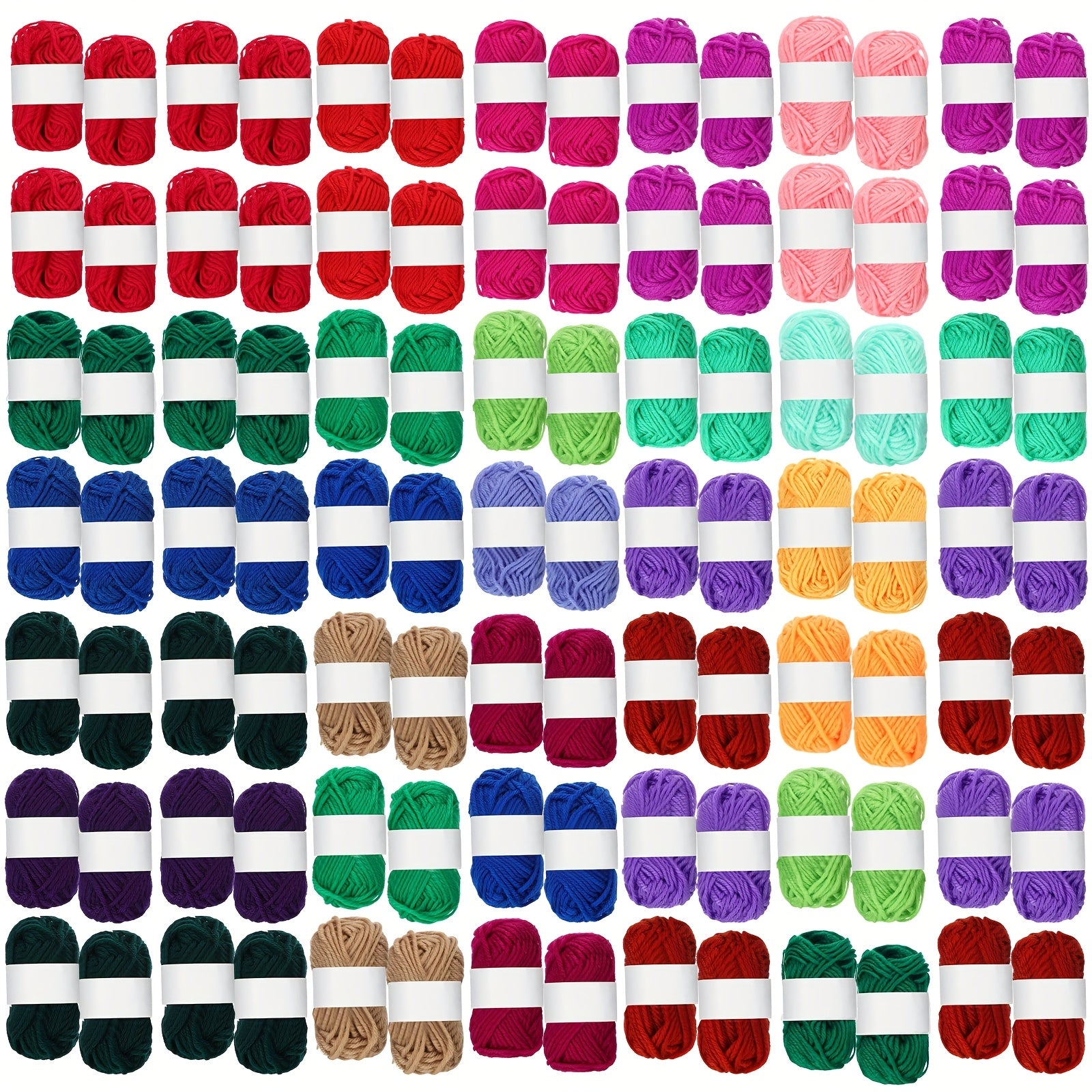 TEMU 100 Rolls10g Acrylic Yarn Skeins Set 2200 Yards In Total Mini Soft Crochet Yarns For Knitting And Craft Multicolor Skeins For Knitting Craft