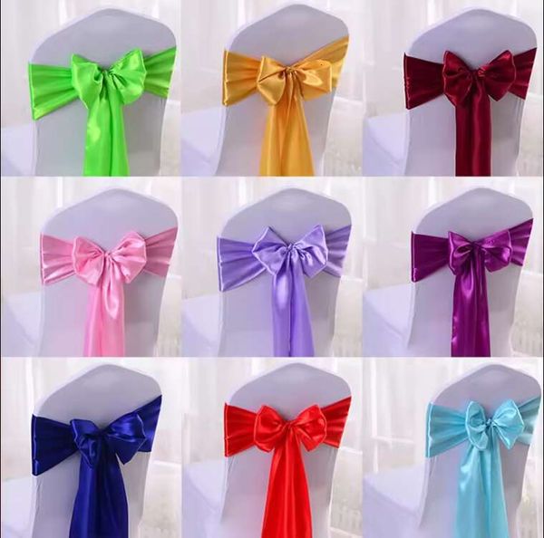 Satin Chair Sash for Wedding Chair Chair Knot Cover Decoration Chairs Bow Ties for Party, Rustic Wedding Decor DIY Bands