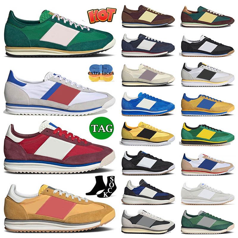 Designer Low SL72 Vintage Leather Causal Shoes Womens Mens Fashion Trainers Sea Salt Core Black White Utility Yellow Royal Indigo SL 72 RS RTN Loafe