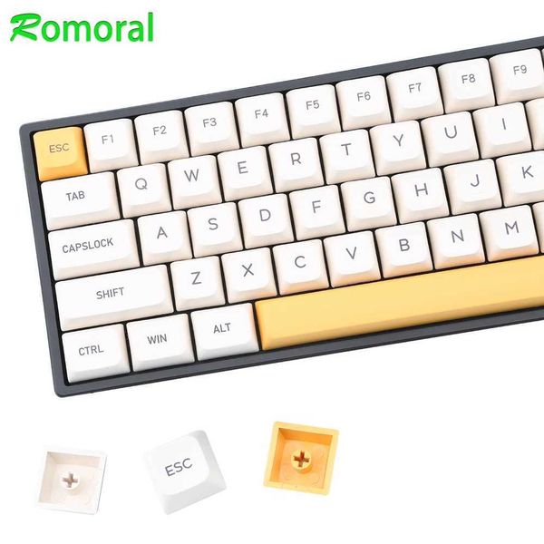 Keyboards PBT XDA Profile Keyca 140 Key Honey Milk Key Ca Korean English Key Ca for Cherry MX Switch Gaming Mechanical Keyboard z241127