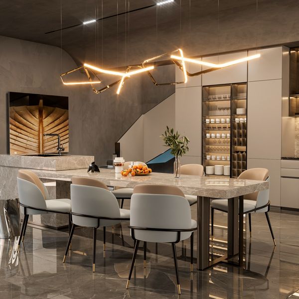 WISFOR 2-Pack Modern Dining Chairs, Microfiber Silicone Leather, High-Density Sponge, Metal Legs, Supports Up To 50kg, Perfect for Dining