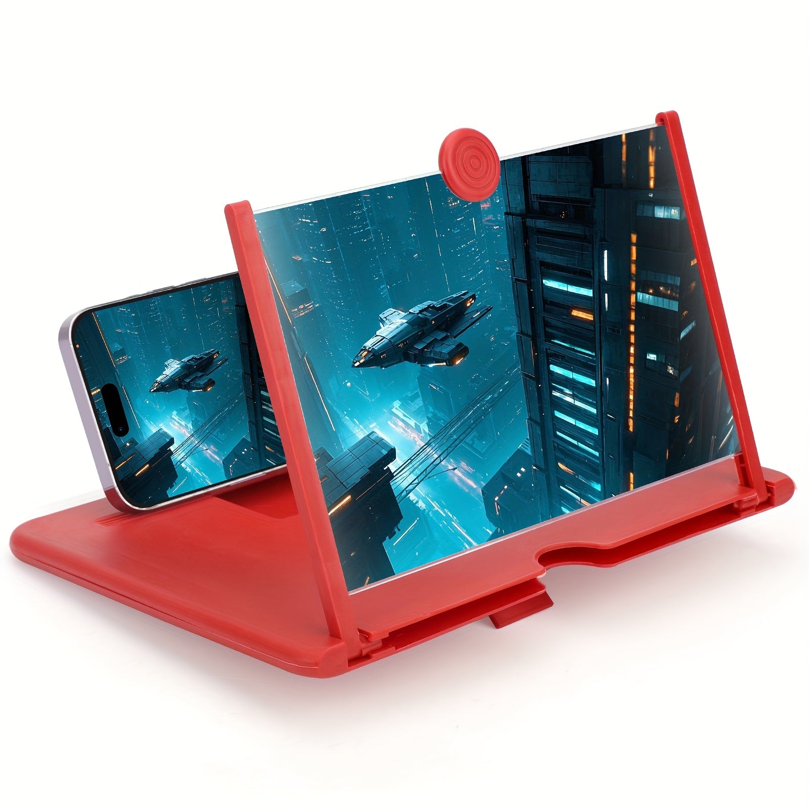 TEMU 10" Phone Screen Magnifier, Portable & Blue Light Filtering, Foldable Hd Phone Stand With Screen Amplifier, For Movies And Gaming, Enhances