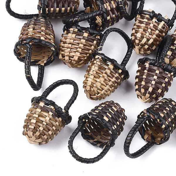 Collares de caña hechos a mano - colgantes tejidos de ratán