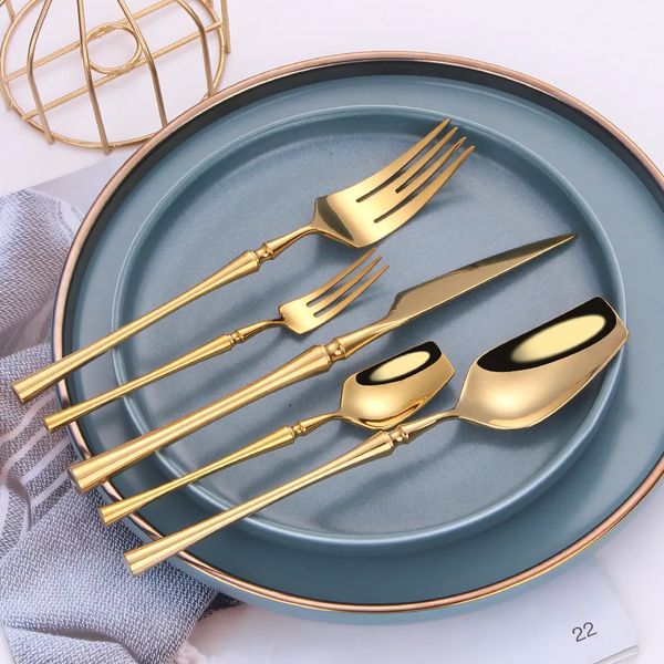 30 piece cutlery set 18-10 stainless steel cutlery knives forks spoons western silver cutlery kitchen food utensils 250102