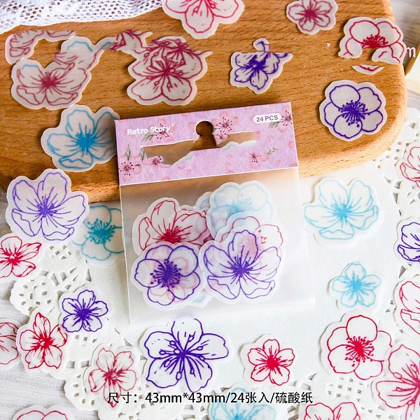 24 pièces de papier scrapbook rétro