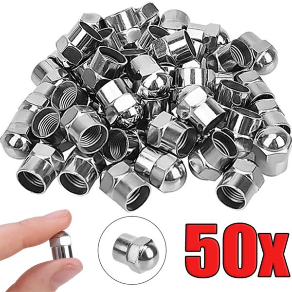 Car Tire Valve Caps Round Head Chrome Plating Dust Proof Covers Cars Motorcycles Bike Tyre Styling Valve Cap Decoration