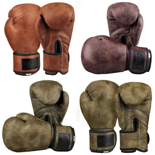GINGPAI High Quality Adult Men and Women Boxing Gloves Pu ather Retro Gloves MMA Muay Thai Sanda Equipment 8 10 12ozXJ241024