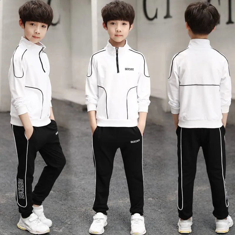 Spring Autumn Teenager Boys Clothing Sets Child Fashion Letter Sweatshirt Pants 2Pcs Kids Tracksuit 4 5 6 7 8 9 10 11 12 Years 250117