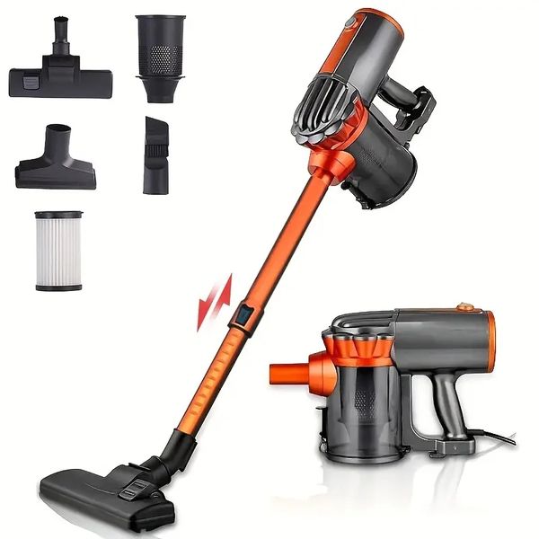 600W 110V 18KPa Portable Vacuum Cleaner - 4-in-1 Lightweight Handheld Rod Design - Perfect for Pet Hair, Hard Floors & Carpets!