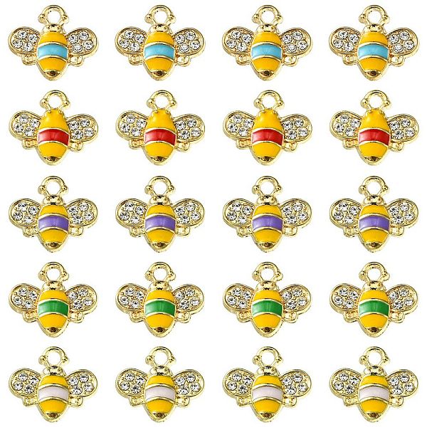 20pcs 5 Farben Legierung Emaille Charms