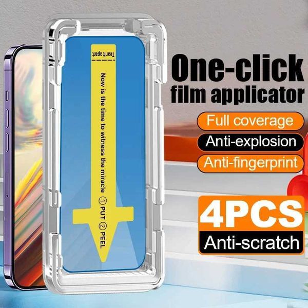 Cell Phone Screen Protectors 4Pcs Tempered Glass Protective Film For iPhone 16 Plus 15 Pro 14 Pro Max 13 12 11 X XR XS Max Glass Smartphone
