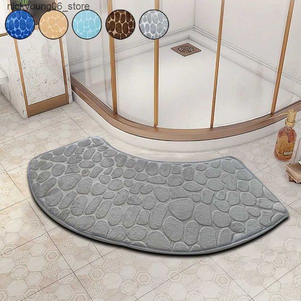 Non-Slip Bath Mats Bathroom Mat Curve Foot Mat Pebble Em Carpet Curved Bath Mats Non-slip Absorbent Bathroom Floor Toilet Mats Curved Shower