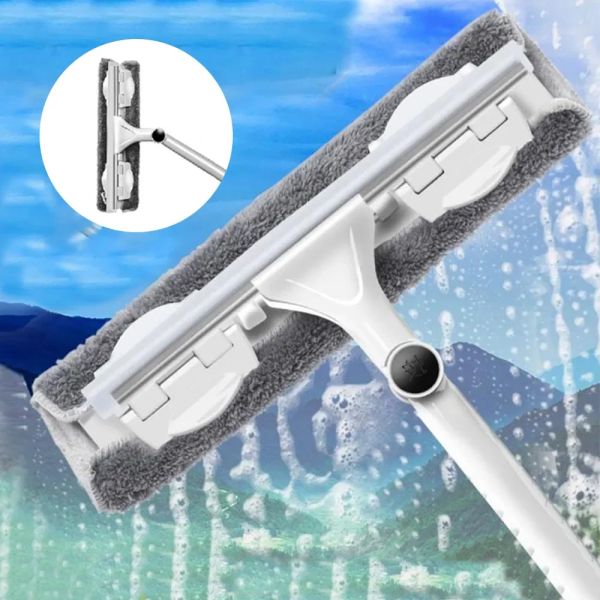 Telescc Rod Glass Washing Cleaning Mop Windows Wiper Tool Washer Long Handle Brush Window Cleaner Product for Household