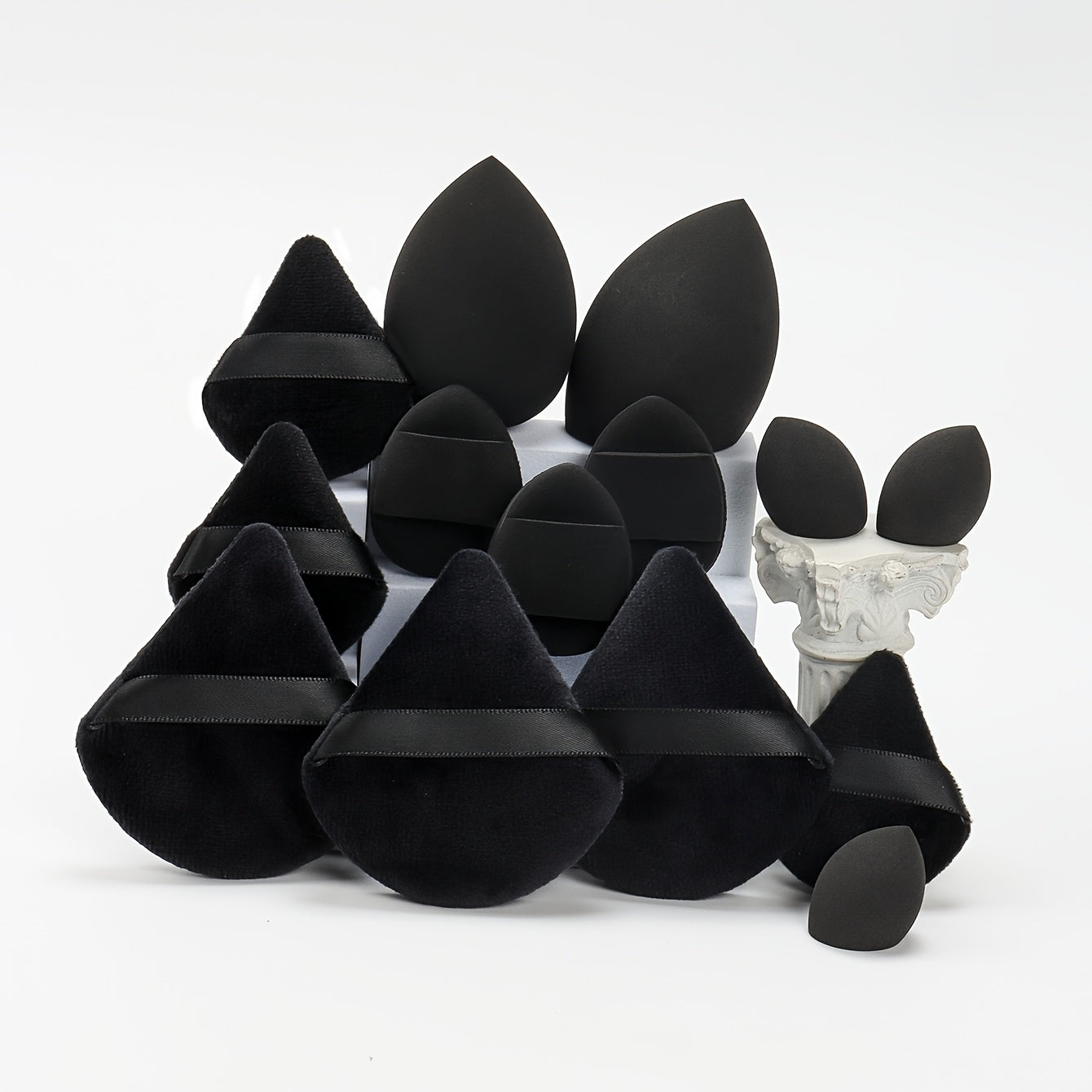 TEMU High-energy 14pcs Set: 3 Loose Powder & 3 Loose Power , 2 Large Makeup Sponges, & 3 Cosmetic Sponge Cushions. Beauty Blender For Bb Creams,