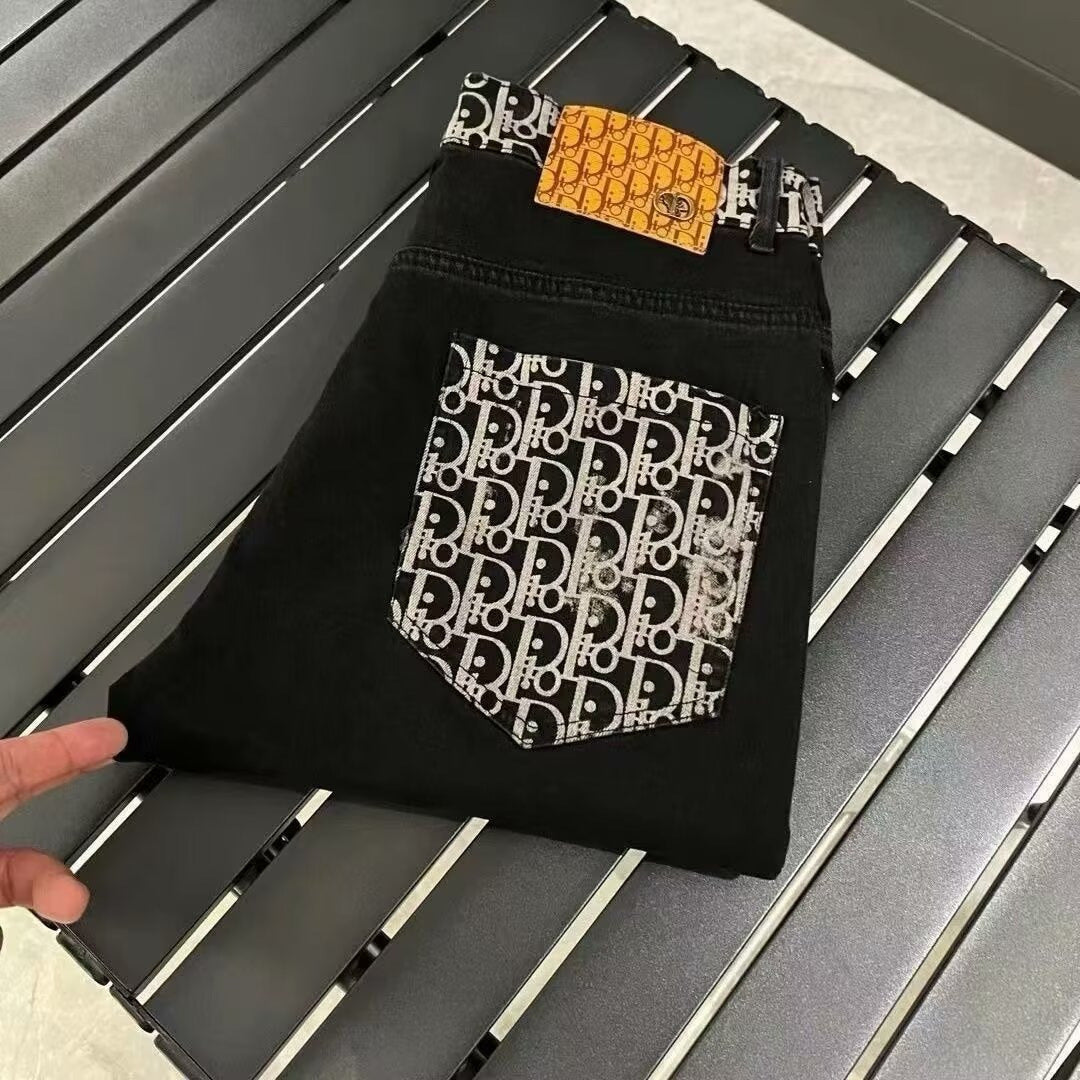 Free Shipping Designer 2025 American Street Style Washed Retro Jeans, Suitable For Men, With Letters, Niche Loose Fit, High Street Atmosphere Style