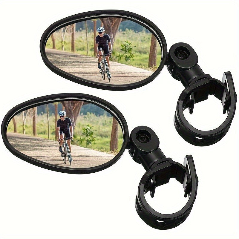 TEMU 2pcs Rearview Mirror, Acrylic Convex Oval Mirror, 360 Rotatable, Shockproof, Handlebar Mount Mountain Bike And Road Bike, Adjustable, Universal,