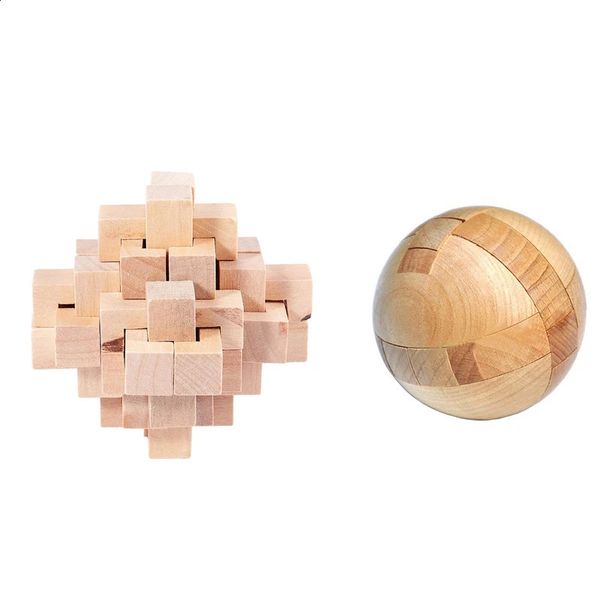 Wood Puzzle Brain Teaser Toy Games For Adults - Kids Wooden Puzzle Magic Ball Brain Teasers Toy Intelligence Game Sphere Puzzl 240808