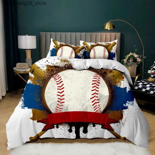 Bedding sets Baseball Duvet Cover Set Twin Queen King Size Ball Comforter Cover Sports Theme Bedding Set Kids Boys Teen Polyester Quilt Cove