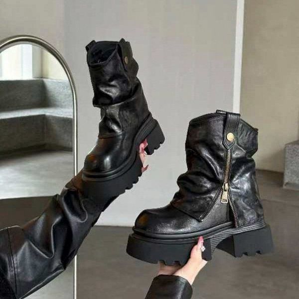 Winter New British Style Soled Knight Boots With Thick Heels dh910320090