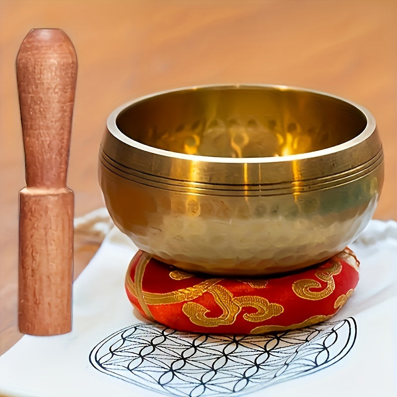 TEMU Tibetan Bowl Set - Includes Mallet, Washers, Handcrafted Meditation Bowls For Yoga, Meditation, , Mindfulness Practice And More, Yoga Singing