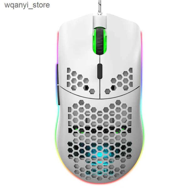Mice Highend Lightweight USB Wired Gaming Mouse RGB Mice 6400 DPI Honeycomb Hollow For Computer Laptop White Black Macro Programming L240910
