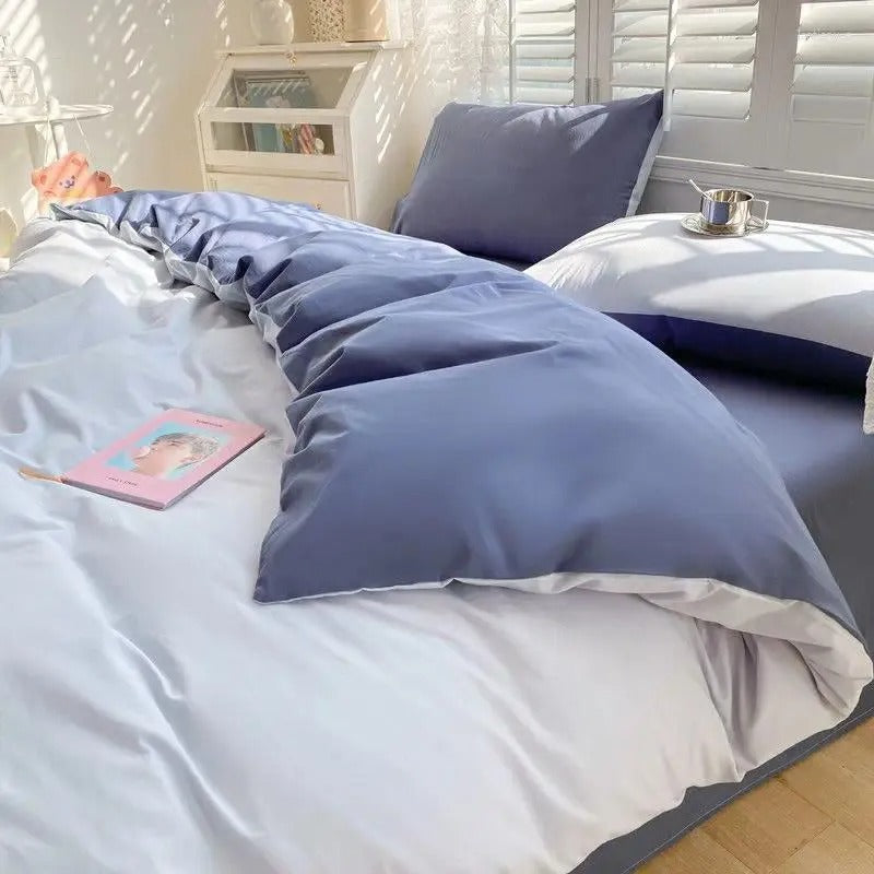 Bedding Sets 4Pcs Vintage French Printing Lace Ruffles Princess Set Milk Velvet Warm Quilt Cover Bed Skirt Bedspread PillowcasesBSB