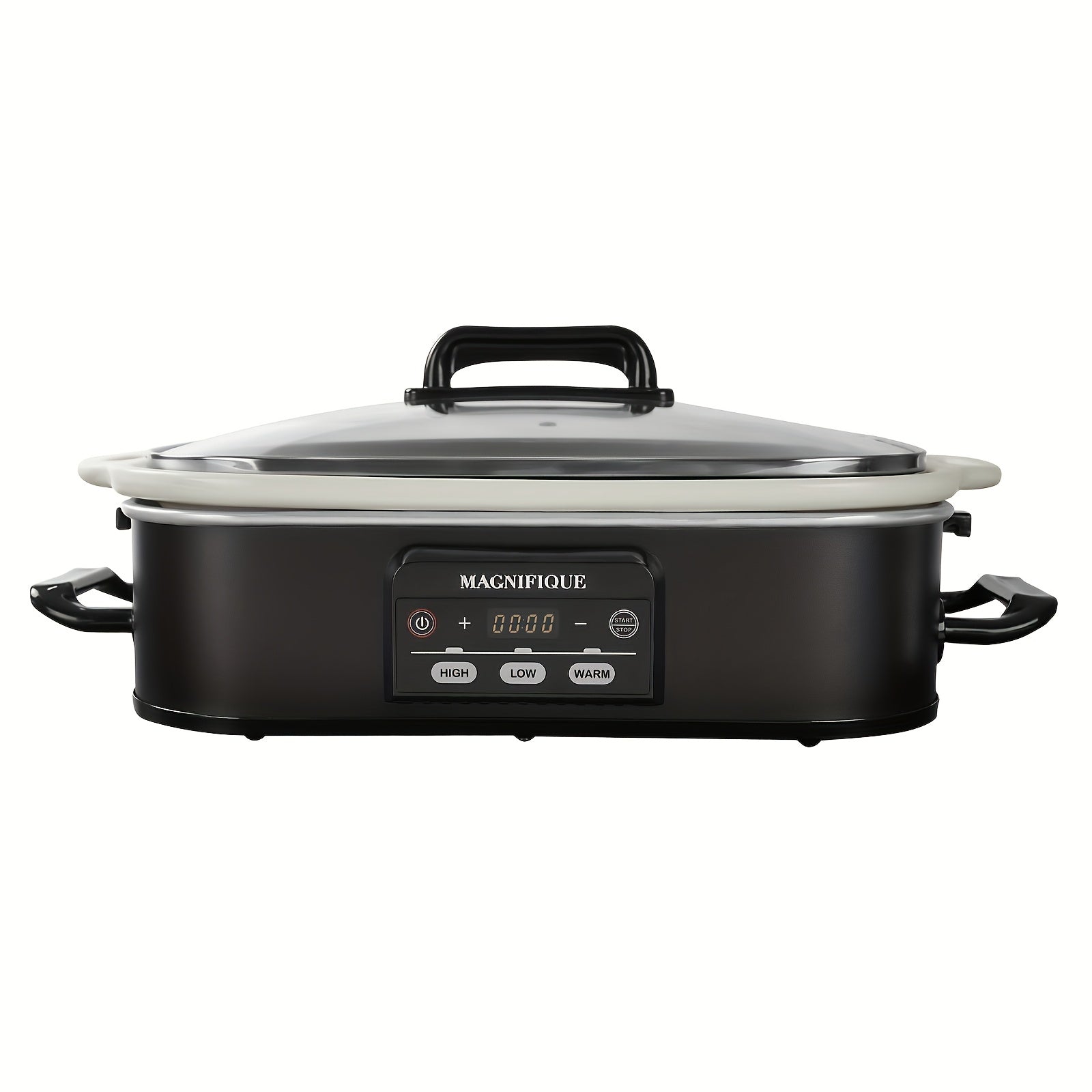 TEMU 1pc Programmable Slow Cooker With Classic Ceramic Liner For Small Kitchens, Family Dinners, Party Catering, Oven Safe And Durable Bakeware For