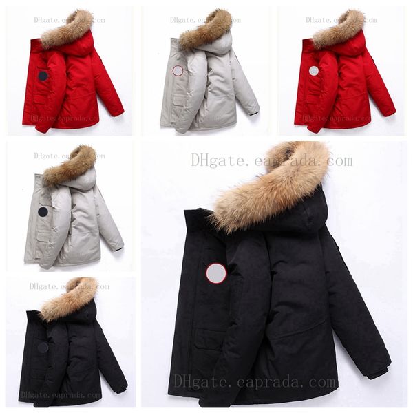 Down Jacket Men Parka jackets Winter Veste Homme Outdoor Wolf Streetwear Outerwear Big Fur Hooded Fourrure Manteau warm coat Parkas S-3XL Bl