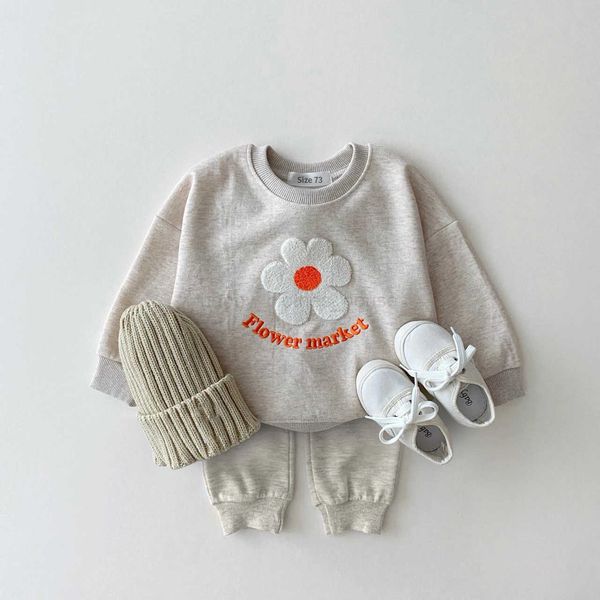 New Baby Clothes Suits Cotton Infantil Newborn Baby Outfits Clothes Little Flower Pullover Top+Trousers Set Boy Girl ClothesXJ241205