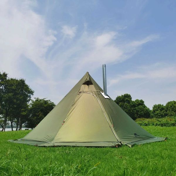 3M Pyid Tent Outdoor Cam Tent Hiking Awnings Windproof Rainproof Breathab Teepee Winter Stove Tent with Snow SkirtXJ241217
