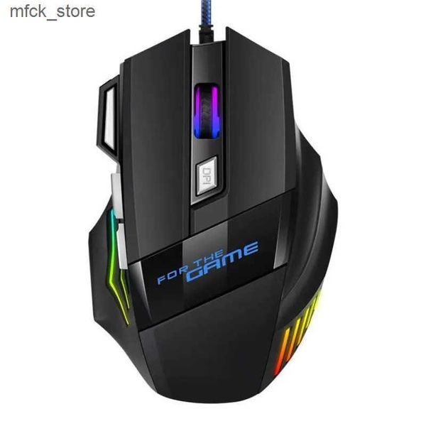 Mice X8 Mechanical 7 Keys Wired Ergonomic RGB Backlit Glowing USB 800-1200- 1600- 3200 Dpi Gaming Mouse J241220