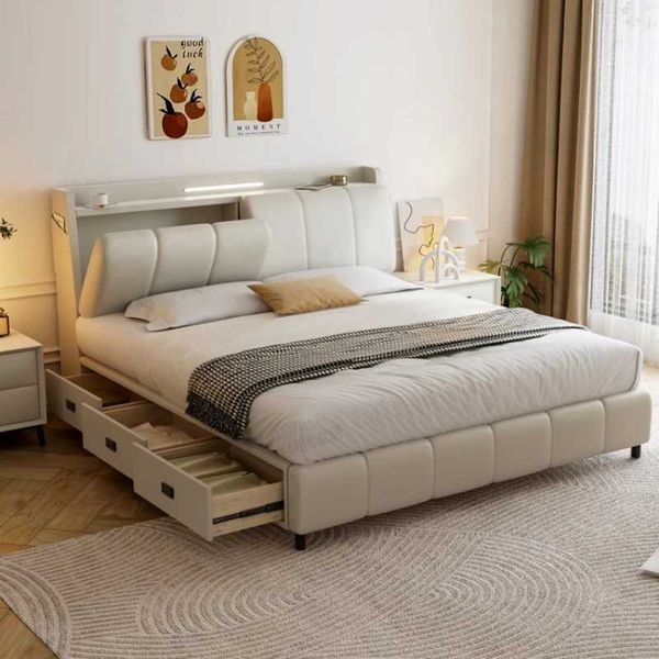 Bedroom Furniture Multifonction King Size Double Modern Bed Set Furniture Set Floor Base Para Cama Matrimonial Home DecorationC250205