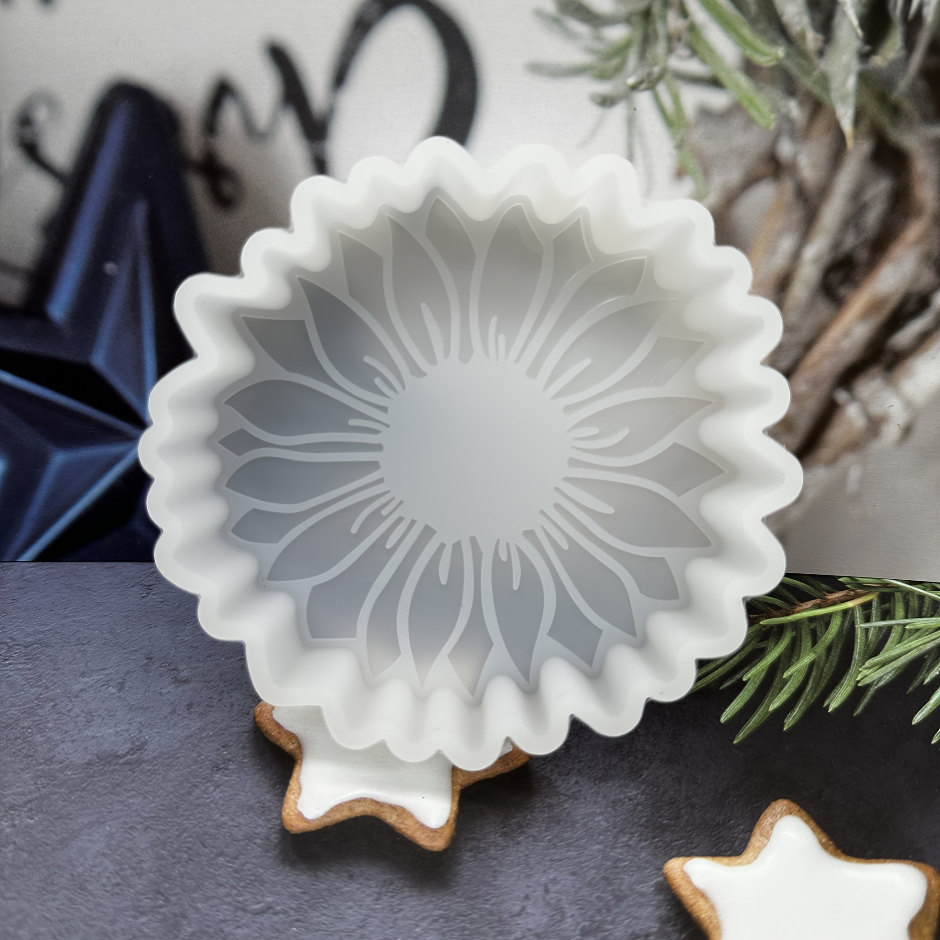 TEMU 1pc Sunflower Shaped Silicone Mold For Car Air Freshener, Candle Making, And Plaster Decor, Irregular Diy Craft Mold