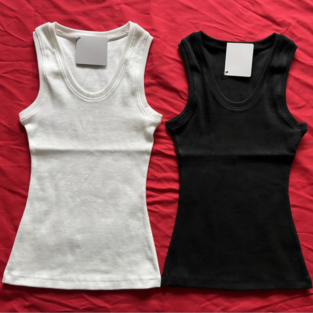 Designer Tank Top Womens Tops T Shirts Knits Tees Regular Cropped Cotton Jersey Tanks Embroidered Cotton-blend Anagram Shorts Suit Sportwear Fitness