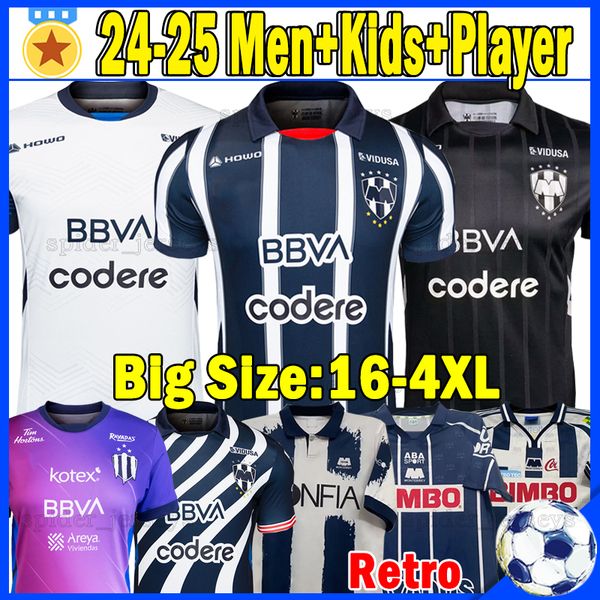 XXXL 4XL 2024 2025 MONTERREY Soccer Jerseys Retro 1998 99 2000 CF Liga MX Football Shirts 24 25 BERTERAME CANALES VAZQUEZ OLIVER T. Women Pl