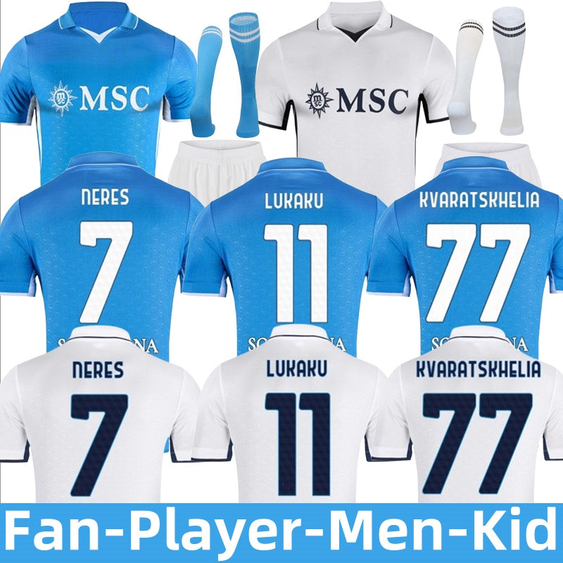 24-25 NapoliS Fans Player version mens kids football kits suts maglia NapleSs Home away 3rd football shirts MARADONA OSIMHEN KVARATSKHELIA ELMAS soc