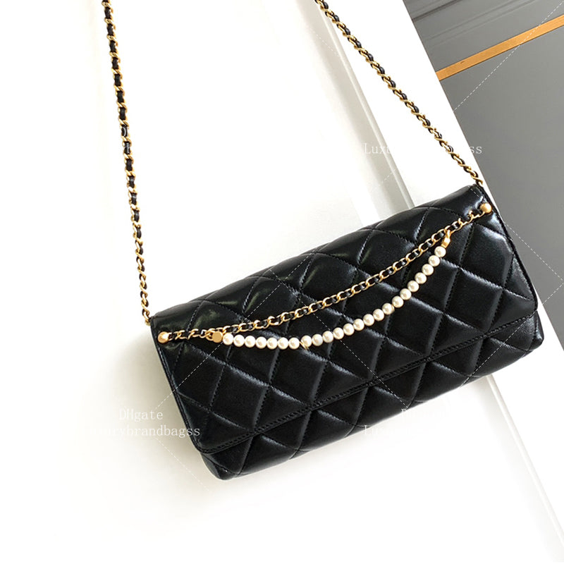 Baguette Bag Imitation Pearls Chain Crossbody Bag 10A Mirror Quality Evening Bag Designer Shoulder Bag With Box 24C64