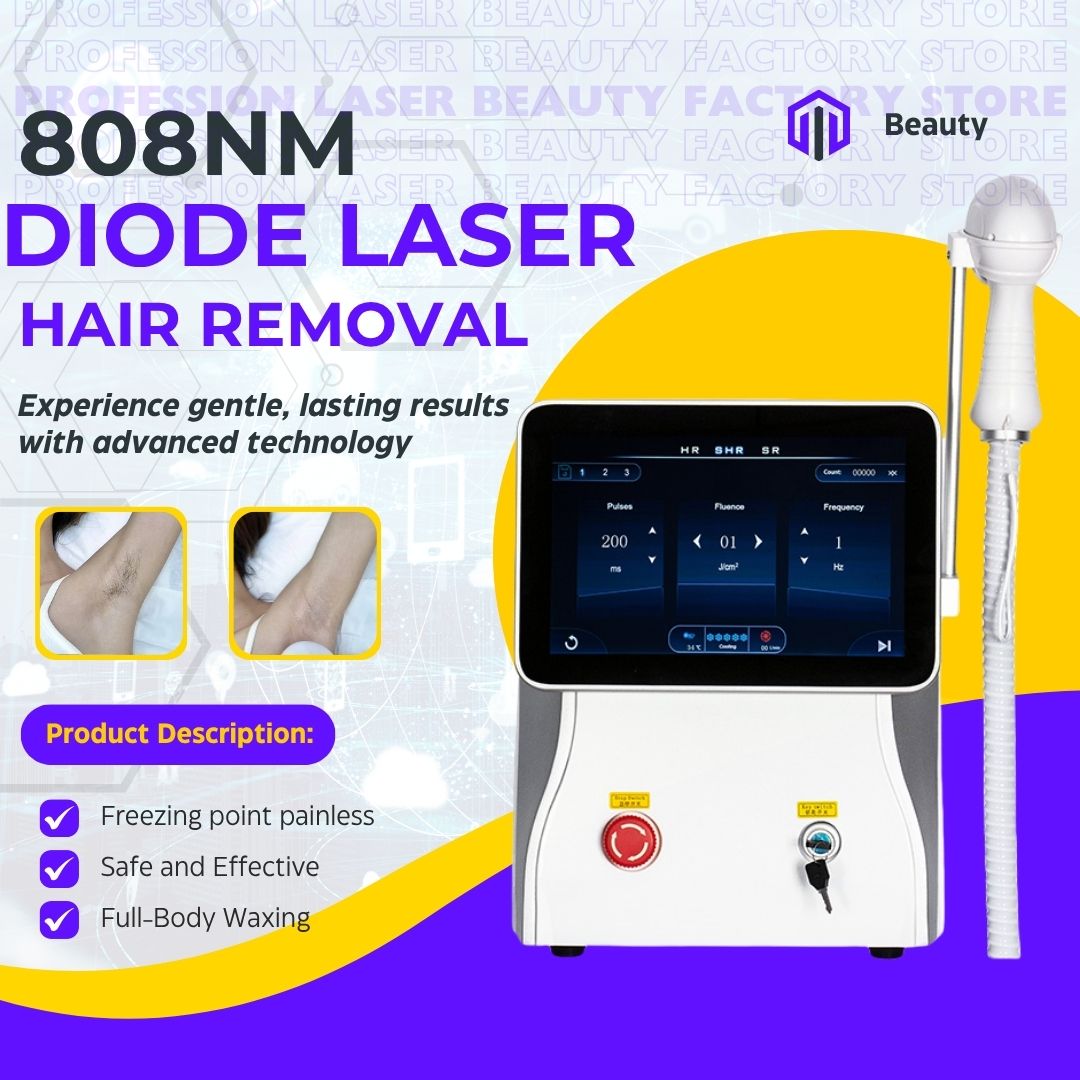 Portable Diode Laser Hair Removal Device Triple Wavelength Permanent Painless Treatment Machine For Women And Men Home Beauty Care