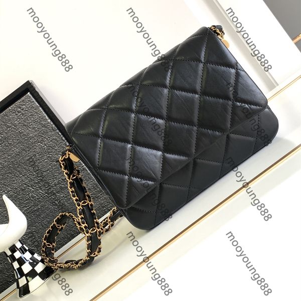 12A Upgrade Mirror Quality Designers Small Flap Messenger Bags Womens Genuine Leather Quilted Purse Luxurys Handbags Hobo Crossbody Black Sh