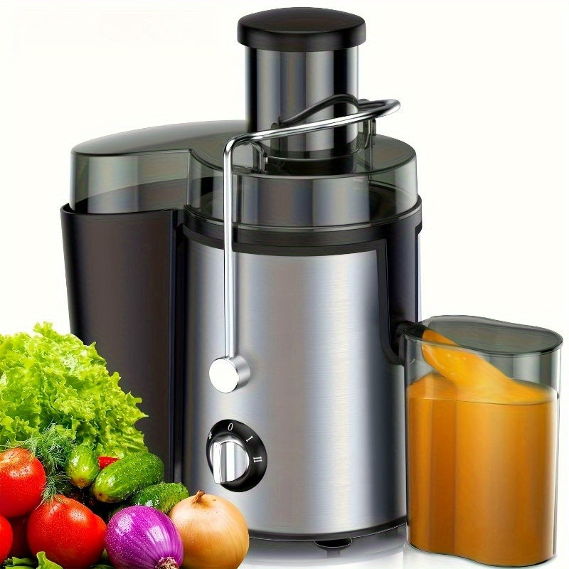 TEMU 1000w 3 Centrifugal Juicer Machine, 3" Feed Chute, Bpa Free, Easy To Clean With Cleaning Brush, Suitable For Home, Black