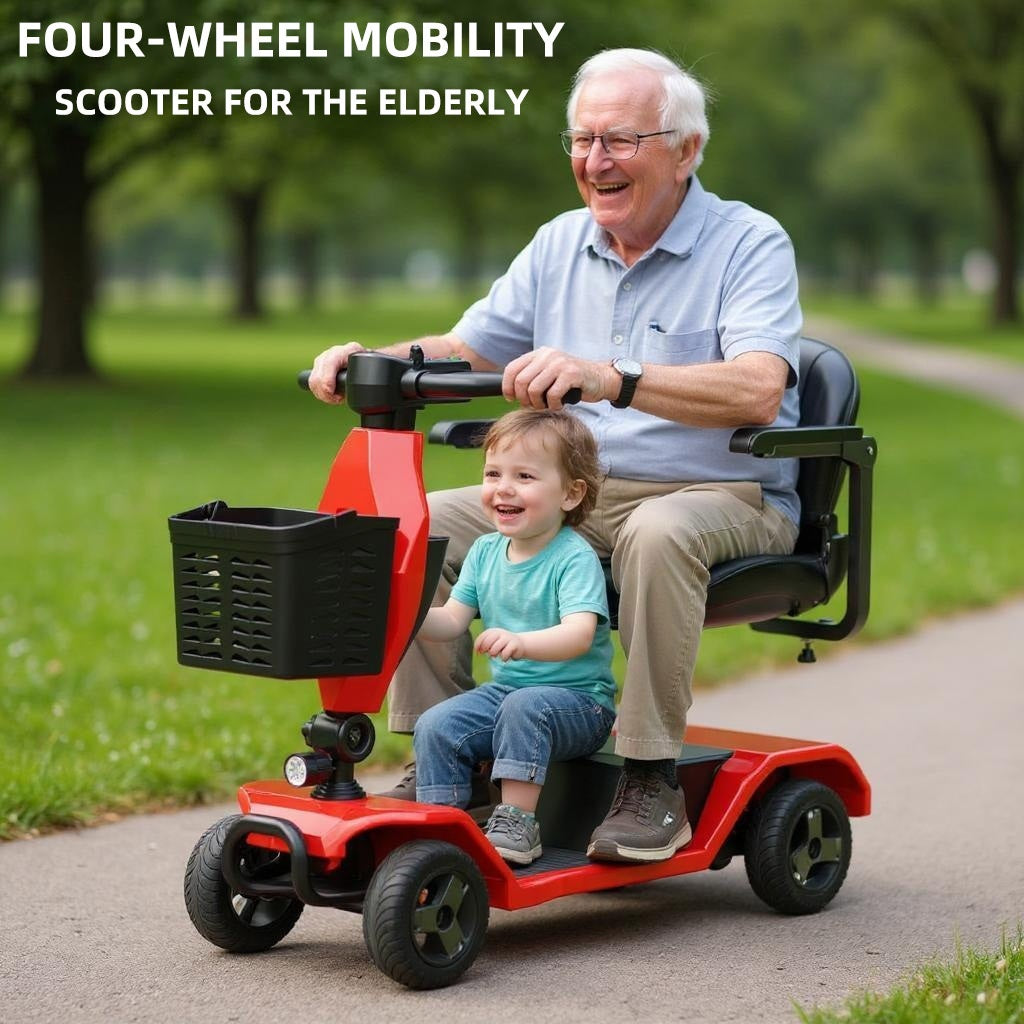 TEMU Heavy-duty Mobility Scooter For Elderly & Adults - 250w Motor, 15-mile Range, 9" Solid Tires, 270 Lbs Capacity, Foldable Lightweight Design With